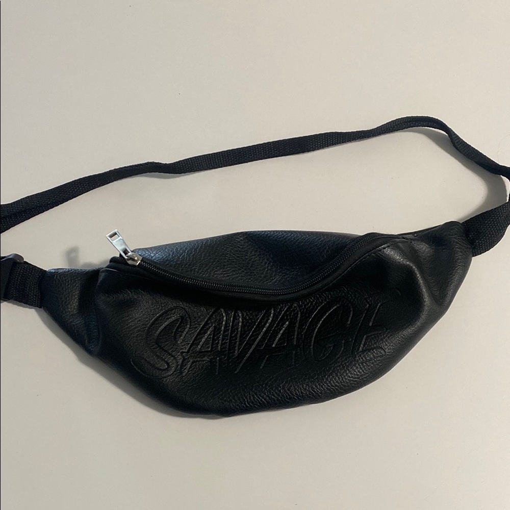 Savage  fanny /Black Belt Bag with Crescent Shape and Adjustable Straps
